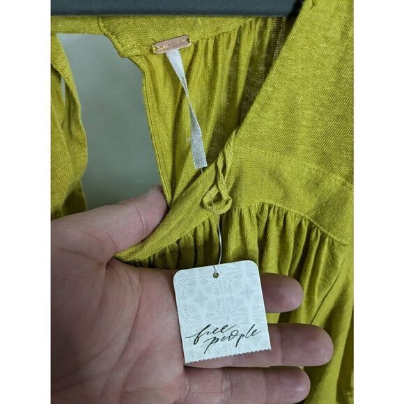 Free People Sun Setter Linen Top NWT - Picture 3 of 7